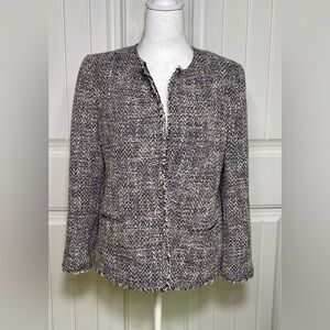 Ann Taylor Womens Cropped Tweed Jacket/Blazer Size Medium